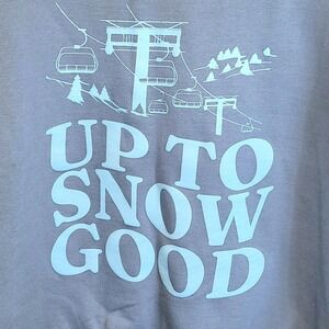 PACIFIC & CO Up To Snow Good Sweatshirt Medium Large Blue Ski Lift Graphic